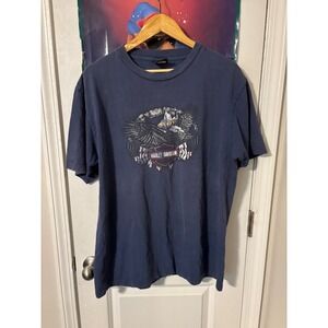 Harley-Davidson Alamo City San Antonio Texas Eagle T-Shirt Mens XL Navy Blue